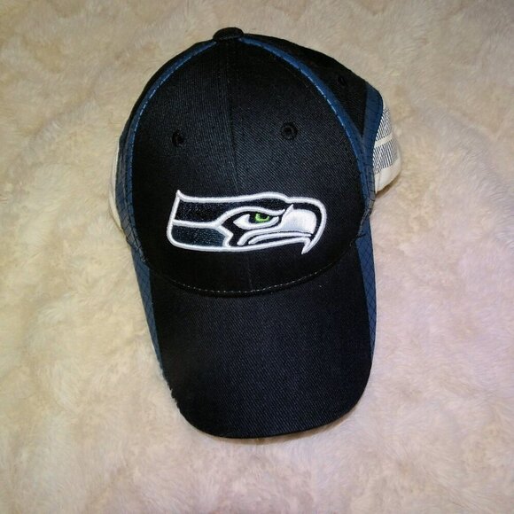 NFL Seatle Seahawks Blue Adjustable Baseball Hat Cap O/S - Picture 1 of 7